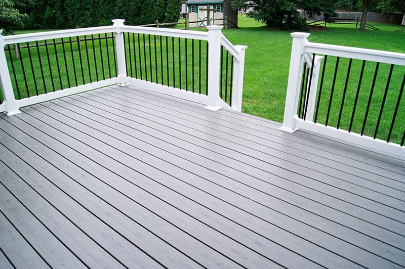 modern gray deck with white rails