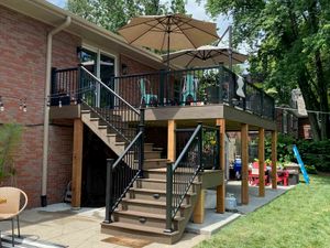 Deck with Black Railings