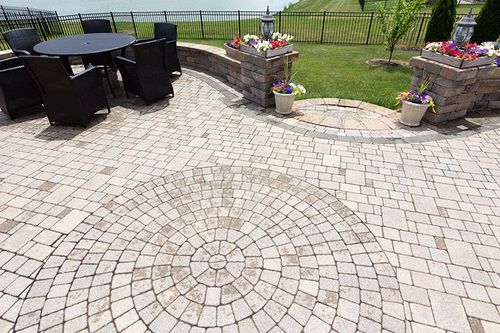 custom paver design circular patio